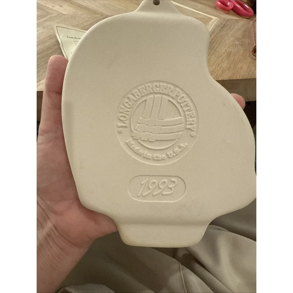 VTG 1993‎ Longaberger Pottery Germany Angel Series Peace XMAS Cookie Mold/Recipe